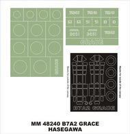  Montex Masks  1/48 Aichi B7A2 'Grace' 2 canopy masks (exterior and interior) + 2 insignia masks MXMM48240