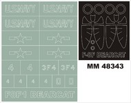 Grumman F8F-1/F8F-1B/F8F-2 Bearcat 2 canopy masks (exterior and interior) + 1 insignia masks #MXMM48343