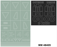  Montex Masks  1/48 Fokker D.XXIII 2 canopy masks (outside and inside canopy masks) + 1 insignia masks (designed to be used with RS Models kits) MXMM48405