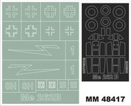 Messerschmitt Me.262B-1a 2 canopy masks (outside and inside canopy masks) + 1 insignia masks (designed to be used with Hobby Boss HB80378 kits) #MXMM48417