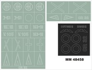 Fiat CR.32 2 canopy masks (inside and outside canopy frame mask) + 1 insignia masks (designed to be used with Classic Airframe and Special Hobby kits) #MXMM48458