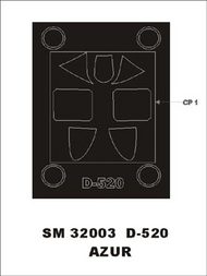 Dewoitine D.520 (exterior) canopy masks (designed to be used with Azur kits) #MXSM32003