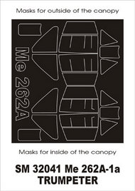  Montex Masks  1/32 Messerschmitt Me.262 Schwalbe (exterior and interior) canopy masks MXSM32041