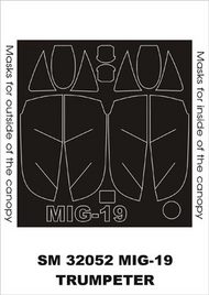  Montex Masks  1/32 Mikoyan MiG-19 (exterior and interior) canopy masks MXSM32052