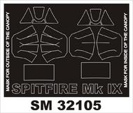 Supermarine Spitfire Mk.IX (exterior and interior) canopy masks #MXSM32105
