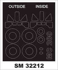 Macchi MC.200 Saetta  canopy frame paint mask (inside and outside) #MXSM32212