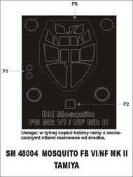  Montex Masks  1/48 de Havilland Mosquito Mk.VI / NF.II (exterior) canopy masks MXSM48004