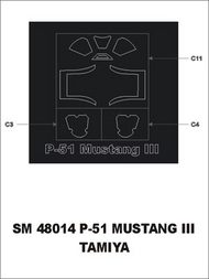  Montex Masks  1/48 North-American P-51 Mustang Mk.III (exterior) canopy masks MXSM48014