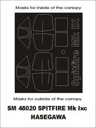 Supermarine Spitfire Mk.IXc (exterior and interior) canopy masks #MXSM48020
