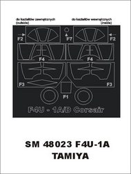Vought F4U-1A Corsair (exterior and interior) canopy masks #MXSM48023