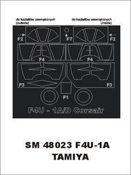  Montex Masks  1/48 Vought F4U-1A Corsair (exterior and interior) canopy masks MXSM48023