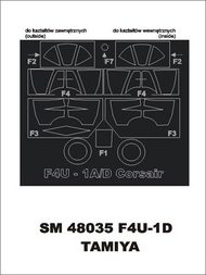 Vought F4U-1D (exterior and interior) canopy masks #MXSM48035