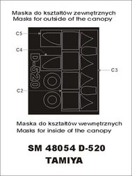  Montex Masks  1/48 Dewoitine D.520 (exterior and interior) canopy masks MXSM48054