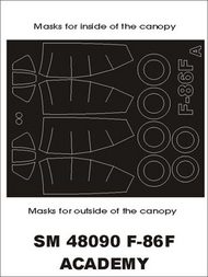  Montex Masks  1/48 North-American F-86F (exterior and interior) canopy masks (designed to be used with Academy kits) MXSM48090