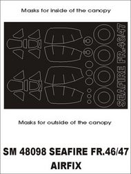  Montex Masks  1/48 Supermarine Seafire FR.46 / FR.47 (exterior and interior) canopy masks MXSM48098