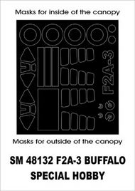  Montex Masks  1/48 Brewster F2A-3 Buffalo (exterior and interior) canopy masks MXSM48132