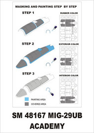  Montex Masks  1/48 Mikoyan MiG-29UB (exterior and interior) canopy masks (designed to be used with Academy kits) MXSM48167