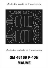  Montex Masks  1/48 Curtiss P-40N (exterior and interior) canopy masks (designed to be used with Mauve kits) MXSM48169