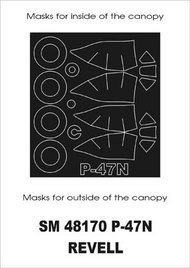  Montex Masks  1/48 Republic P-47N (exterior and interior) canopy masks MXSM48170