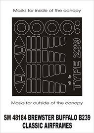  Montex Masks  1/48 Brewster B-239 Buffalo (exterior and interior) canopy masks (designed to be used with Classic Airframes kits) MXSM48184