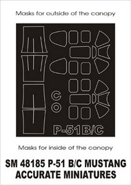  Montex Masks  1/48 North-American P-51B/C (exterior and interior) canopy masks (designed to be used with Accurate Miniatures kits) MXSM48185