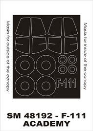 General-Dynamics F-111 (exterior and interior) canopy masks (designed to be used with Academy kits) #MXSM48192