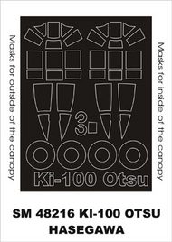 Montex Masks  1/48 Kawasaki Ki-100 Otsu (exterior and interior) canopy masks MXSM48216