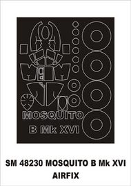  Montex Masks  1/48 de Havilland Mosquito Mk.XVI (exterior) canopy masks MXSM48230