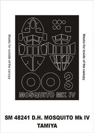  Montex Masks  1/48 de Havilland Mosquito Mk.IV (exterior and interior) canopy masks MXSM48241