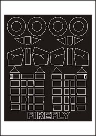 Fairey Firefly FR.1 (exterior and interior) canopy masks (designed to be used with AZ Model kits)[TT.1] #MXSM48284