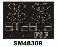 Grumman F6F HELLCAT (exterior and interior) canopy masks #MXSM48309