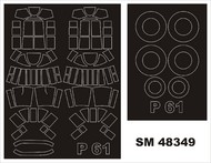  Montex Masks  1/48 Northrop P-61A/P-61B 'Black Widow' (exterior and interior) canopy masks (designed to be used with Great Wall Hobby kits) MXSM48349