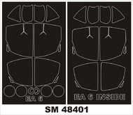 Grumman EA-6B Prowler Canopy masks (designed to be used with Kinetic Model Kits, Model ki #MXSM48401