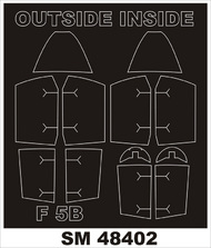  Montex Masks  1/48 Northrop F-5B/CF-5B/NF-5B FREEDOM FIGHTER canopy masks (designed to be used with Kinetic Model kits) MXSM48402