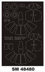  Montex Masks  1/48 Yakovlev Yak-28PP Brewer-E (outside and inside) (designed to be used with Bobcat kits) MXSM48480