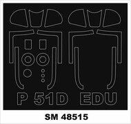 North-American P-51D-5 Mustang 2 canopy masks (outside & inside) #MXSM48515