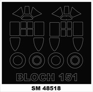Marcel-Bloch MB.151.1 2 canopy masks (outside & inside) #MXSM48518
