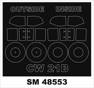 Curtiss-Wright CW-21B (outside, inside canopy frame paint mask) #MXSM48553