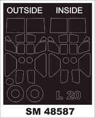  Montex Masks  1/48 L-20A/U-6A Beaver canopy frame paint mask (inside and outside) MXSM48587