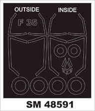 Lockheed-Martin F-35A Lightning II canopy frame paint mask (inside and outside) #MXSM48591