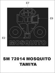  Montex Masks  1/72 de Havilland Mosquito (exterior) canopy masks MXSM72014