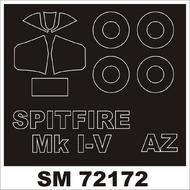  Montex Masks  1/72 Supermarine Spitfire Mk.I-V (exterior) canopy masks (designed to be used with AZ Model kits) MXSM72172