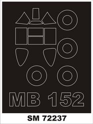  Montex Masks  1/72 Marcel-Bloch MB.152 (outside only canopy masks) (designed to be used with RS Models kits) MXSM72237
