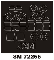  Montex Masks  1/72 Mitsubishi J2M2 Raiden (designed to be used with Sword kits) (outside only canopy masks) MXSM72255