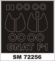  Montex Masks  1/72 Folland Gnat F.1 (outside only canopy masks) MXSM72256