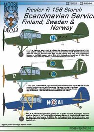  Moose Republic Decals  1/72 Fieseler Fi.156C/S-14 'Storch' Finland Sweden and Norway RBDS72021