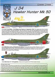 Moose Republic Decals  1/72 J 34 Hawker Hunter RBDS72026