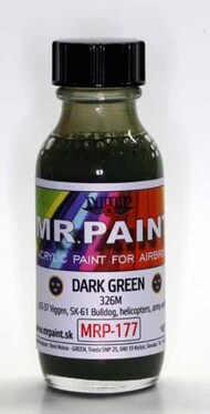  MRP/Mr Paint  NoScale MRP177 - Dark Green 326M - Modern Swedish AF 30ml (for Airbrush only) MRP177