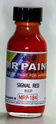  MRP/Mr Paint  NoScale MRP184 - Signal Red BS537 30ml (for Airbrush only) MRP184