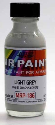  MRP/Mr Paint  NoScale MRP186 - Light Grey (for MIG-25 and Mig-31 Chassis Covers) 30ml (for Airbrush only) MRP186